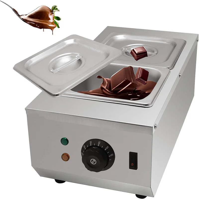 Hot Selling Chocolate Melting Machine Commercial Dual Cylinder Non Stick Pot Heating Chocolate Melting Machine