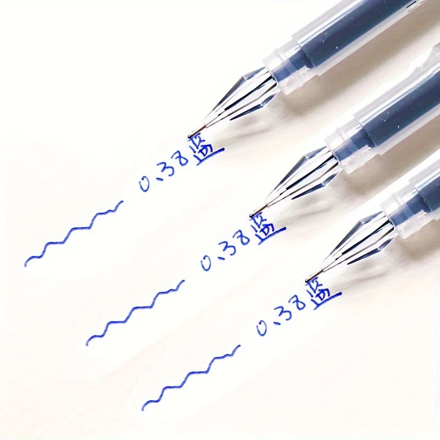 27 قطعة/9 قطعة قلم جل ذو طرف ماسي، ناعم 0.38 مم، حبر سريع الجفاف، أسود/أزرق/أحمر مثالي لللامتحان والاستخدام المكتبي