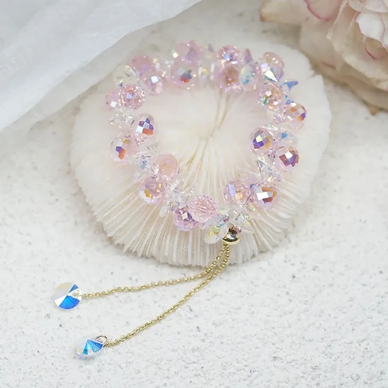 1 Piece Crystal Beaded Bracelet Fashion Shiny Stone Beads Elastic Cord Bracelet Women's Jewelry Jewelry image 3