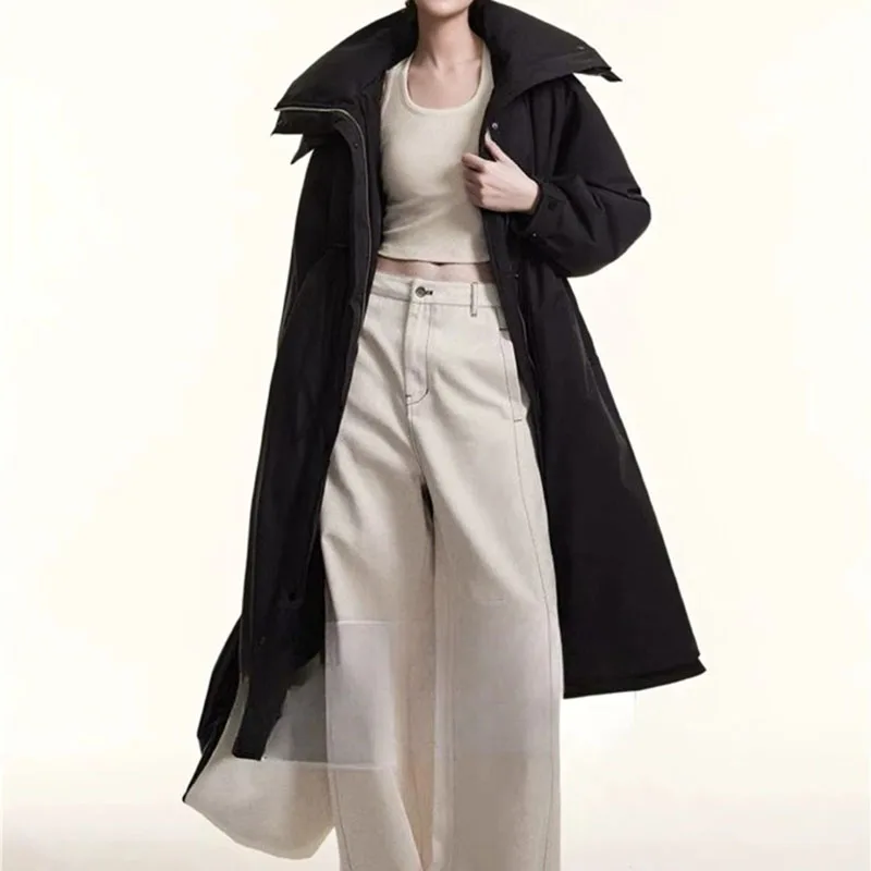 Roupas femininas Parker 2025 Novo inverno quente com capuz jaqueta feminina de alta qualidade pato branco para baixo jaqueta feminina H436