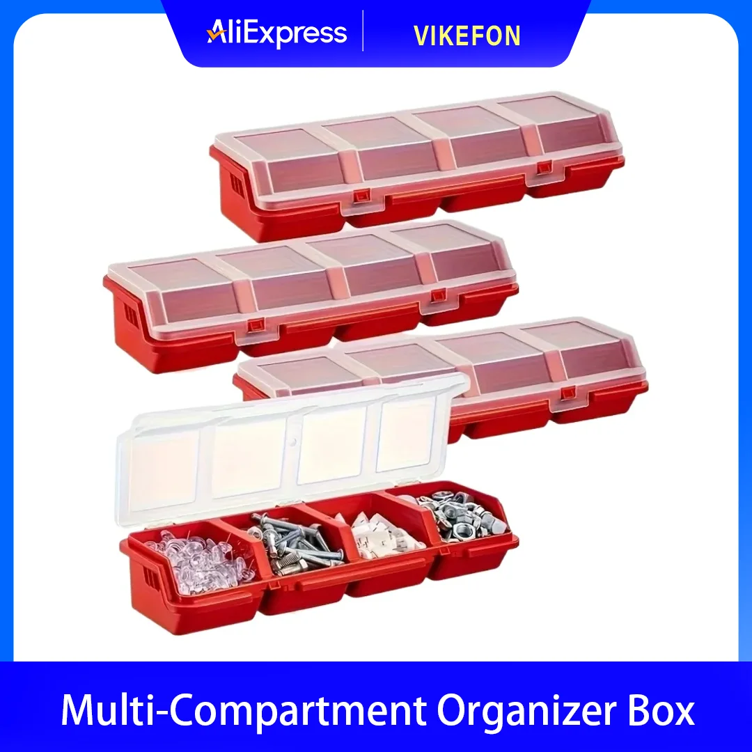 Durable Plastic Hard1Pc/2Pcs Multi-Compartment Organizer Box For Screws & Small Partsware And Jewelry Storage Case
