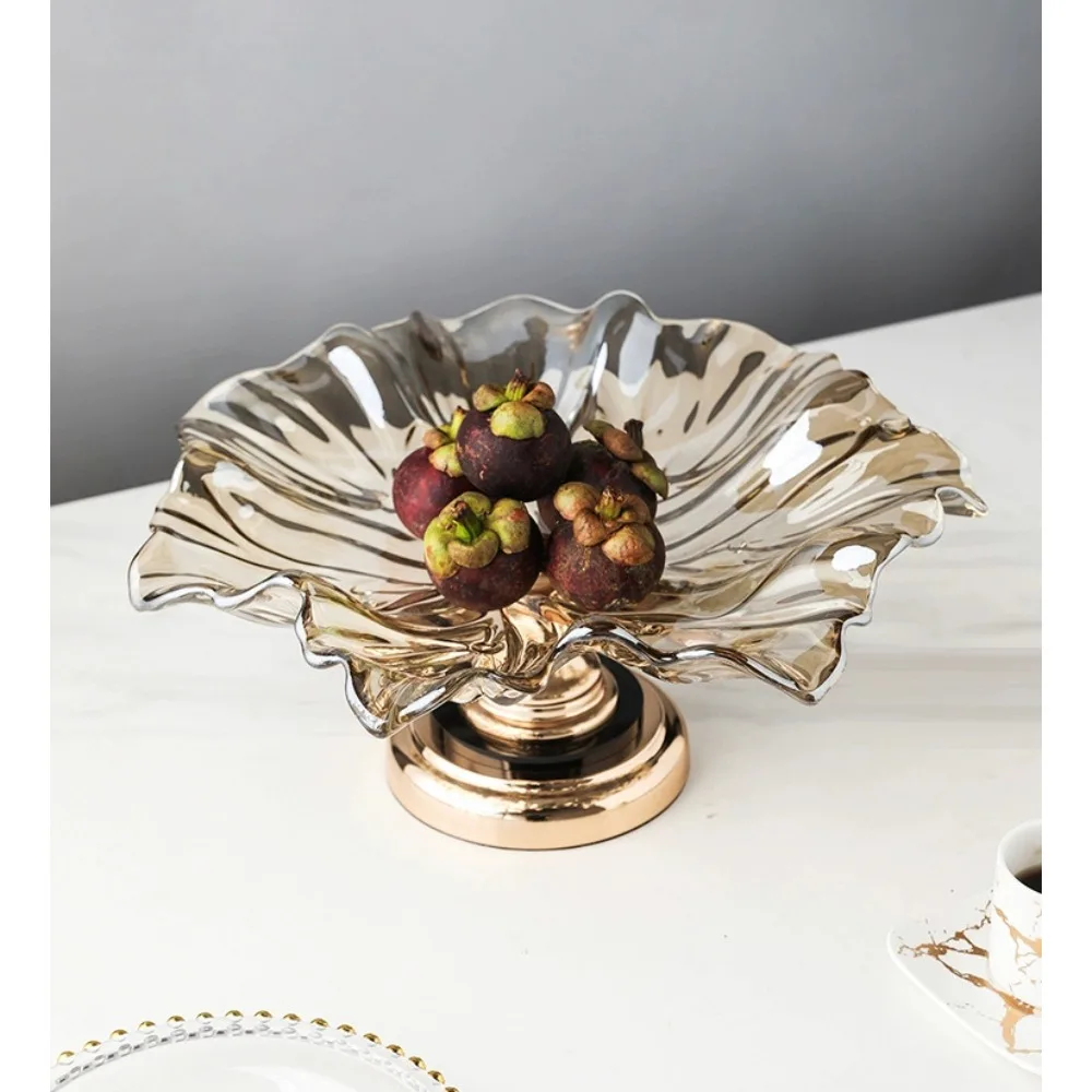 

Crystal glass fruit plate, dried fruit candy storage plate, large.