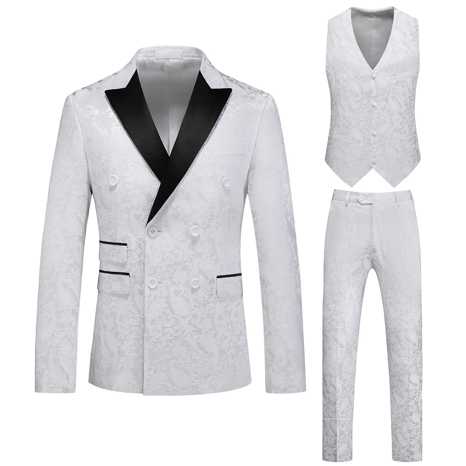 Traje de negocios informal para hombre, traje Formal de tres piezas, estilo coreano, ajustado, vestido de novia para novio, L010