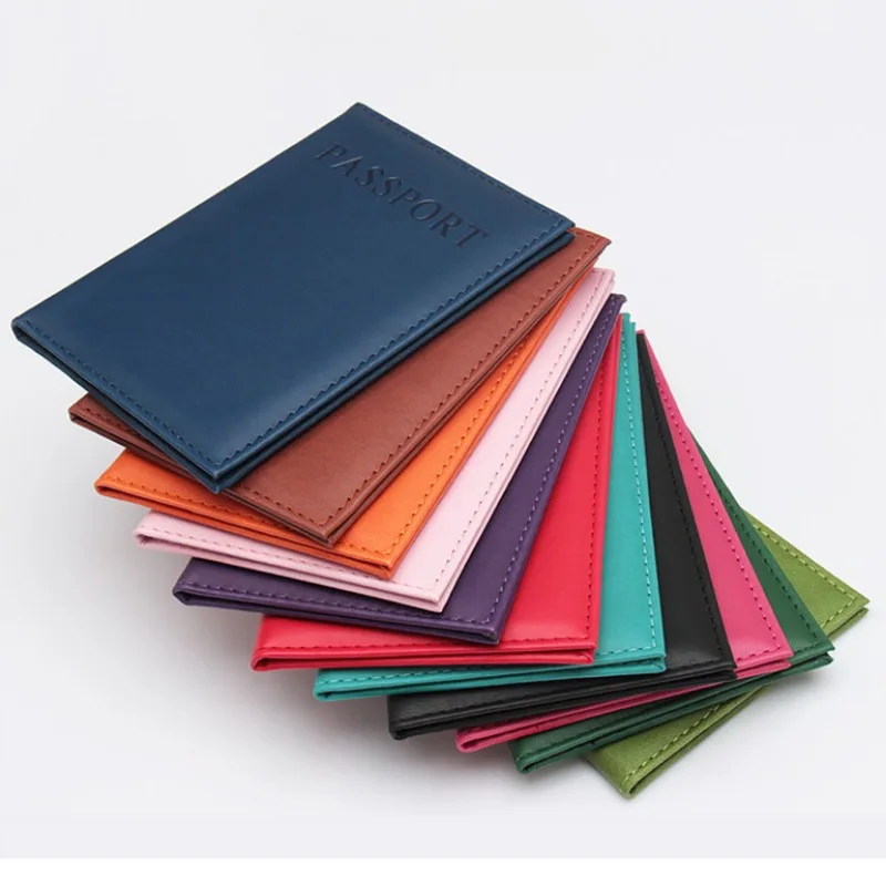 1pc PU Leather Passport Holder with Inner ID Credit Card Slot Pocket for Travel Wallet Passport Covers Case Sleeve Protector