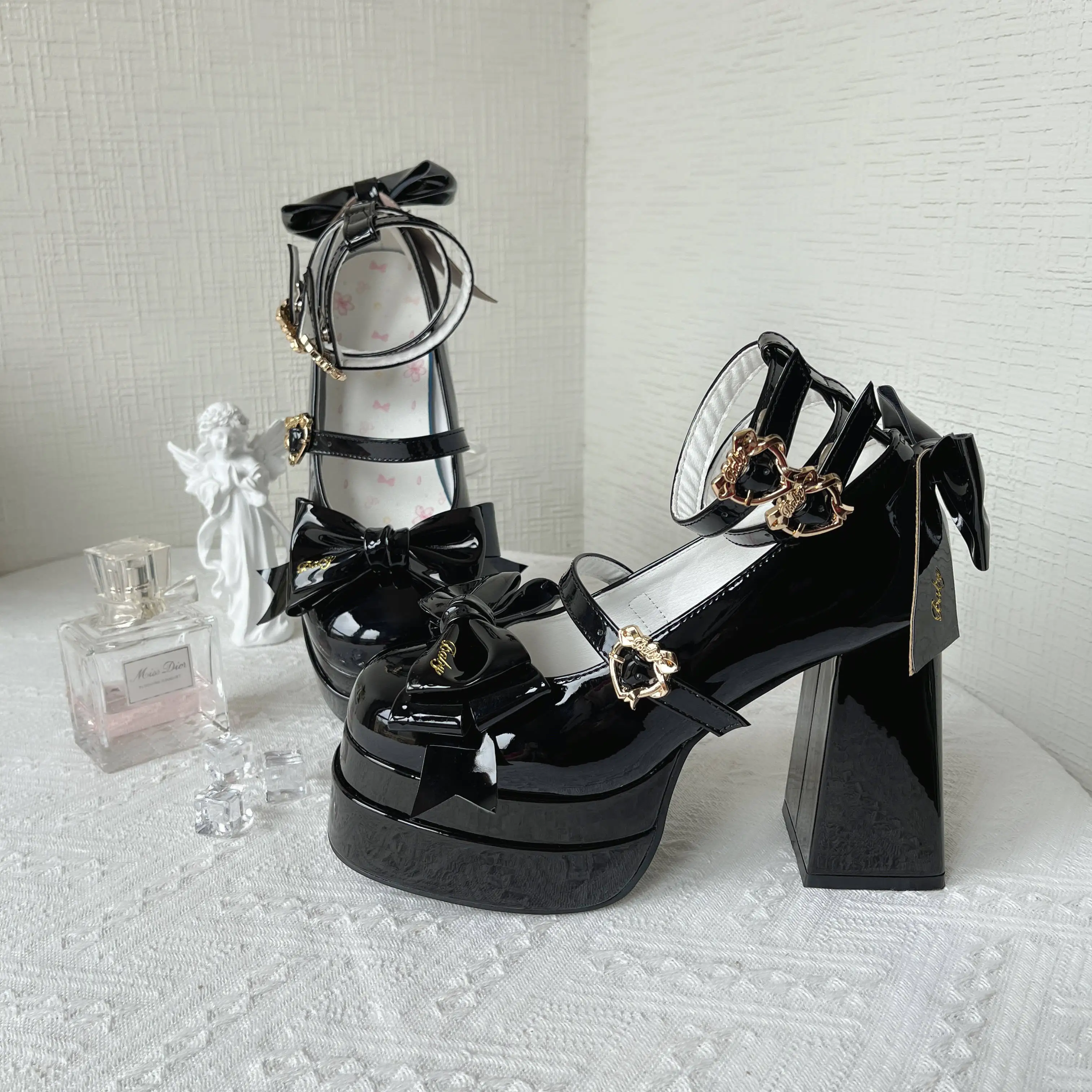

Lolita shoes Lolita high heels women's new sweet and cute butterfly bow thick heels Mary Jane shoes