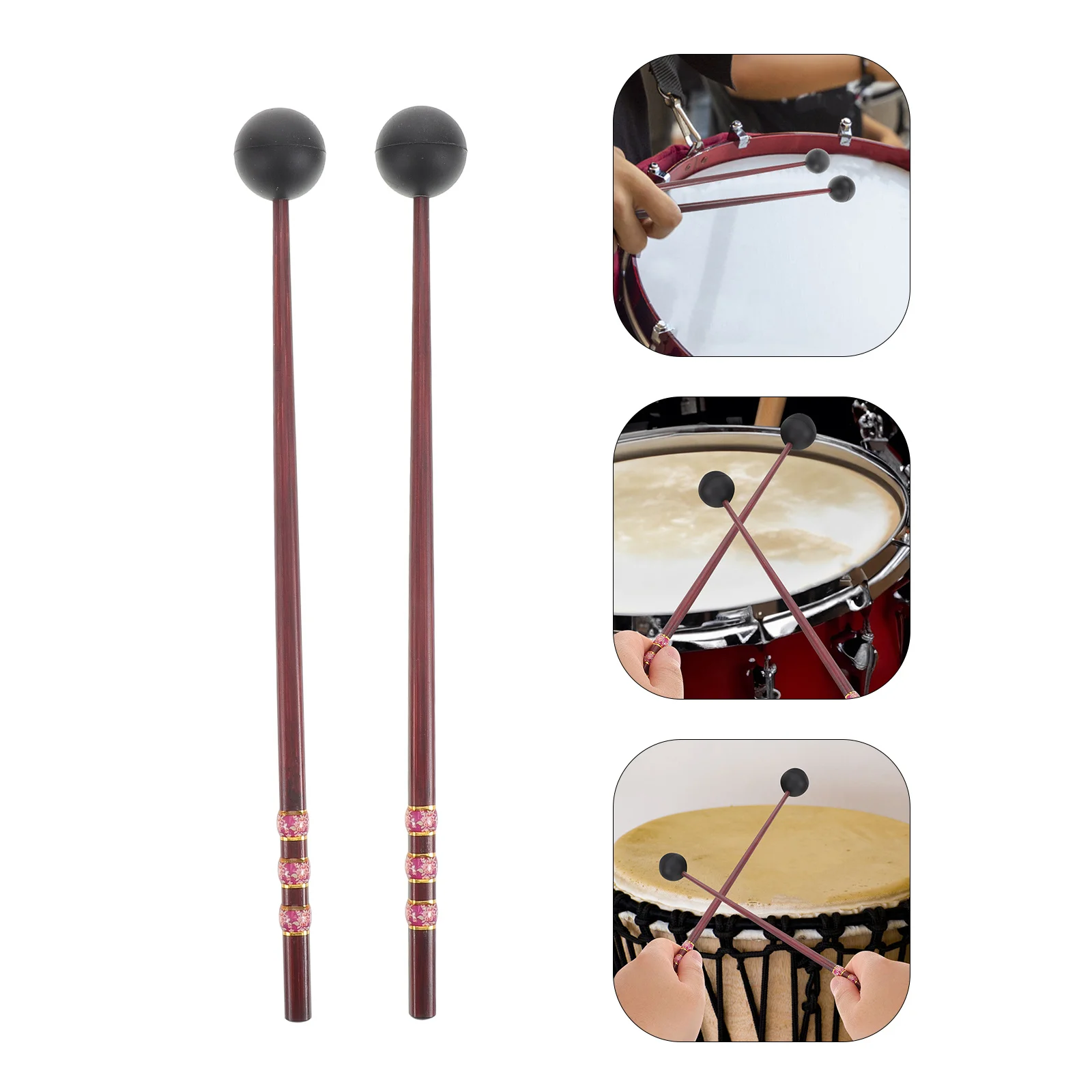 

1Pair Drum Mallet Performance Marimba Xylophone Percussion Stick Comfortable Handle Musical Drumsticks Durable Practical