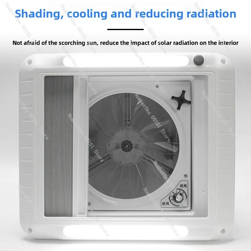 340 * 340Mm with lamp sunroof exhaust fan, white cover RV roof modification, motor home ventilation fan