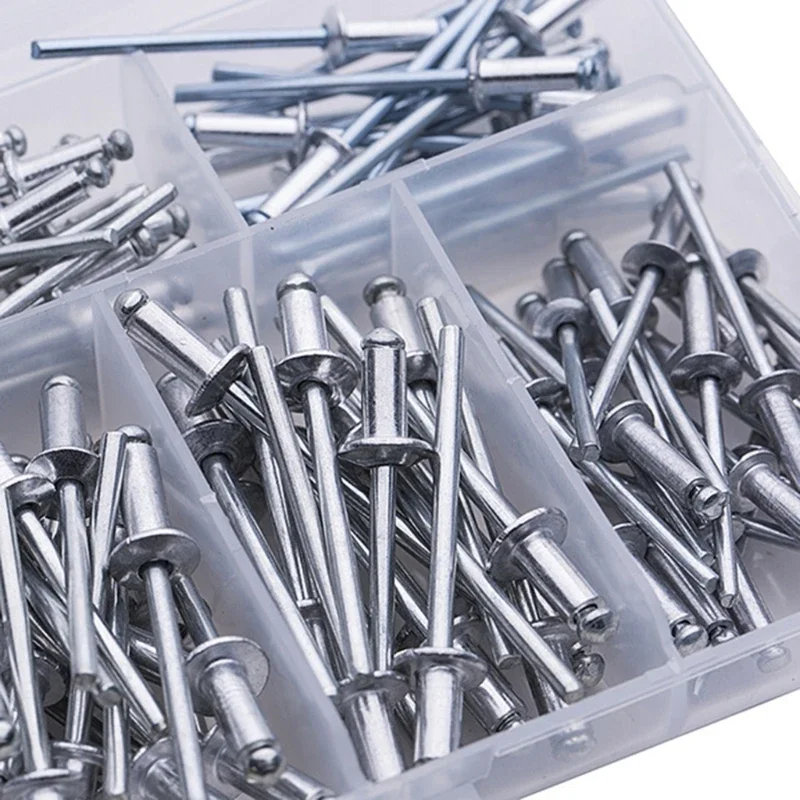 Rivets multifonctions en aluminium, 120 pièces, robustes, antirouille, avec rangement, excellents pour fixation des métaux,