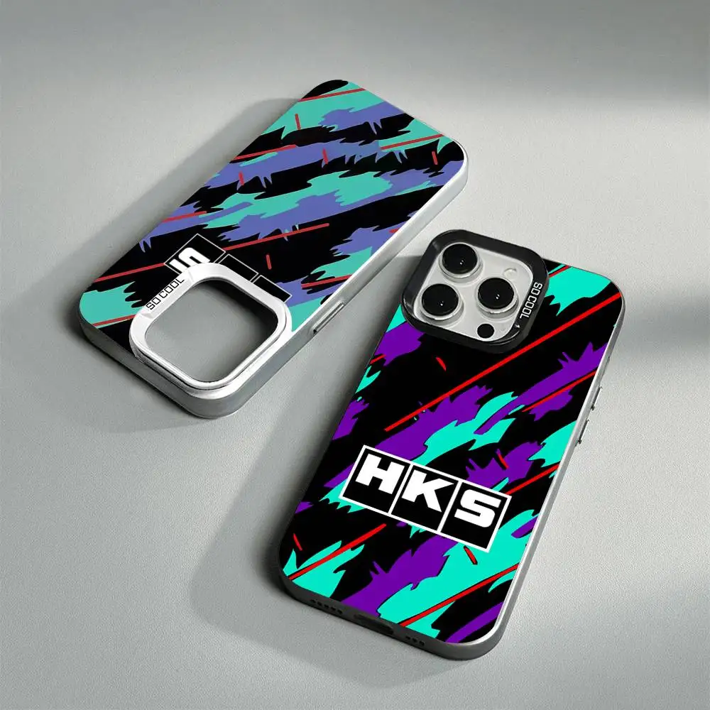 Capa de Celular Esportiva H-HKS JDM com Logo para iPhone 17 16 Plus Pro Max 15 14 13 12 11 Capas Foscas Coloridas