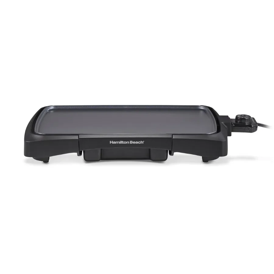 Kitchen Collection Griddle, 38523KC, Non‑Stick Electric Countertop Flat Grill, Adjustable Temperature Control with Grease Drip Tray
