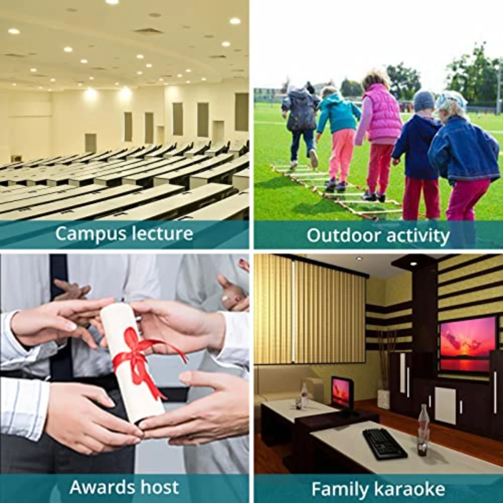 Sistema de microfone sem fio UHF Metal Conjunto de microfone sem fio Microfone dinâmico portátil de metal sem fio Frequência ajustável, alcance de 160 pés