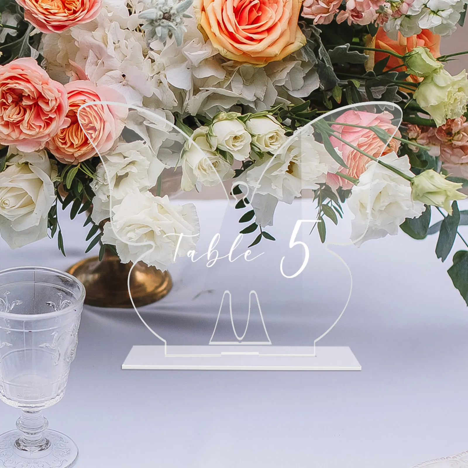 

6 Sets Blank Acrylic Table Numbers Signs 2mm White Wedding Reception Seat Cards Banquet Restaurant Party Decorations Table Signs