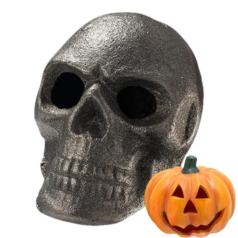 Fire Skull Fireproof Spooky Skull Decoration Unique Eerie Charm Halloween Skull For Bonfire Campfire Fireplace Barbecue