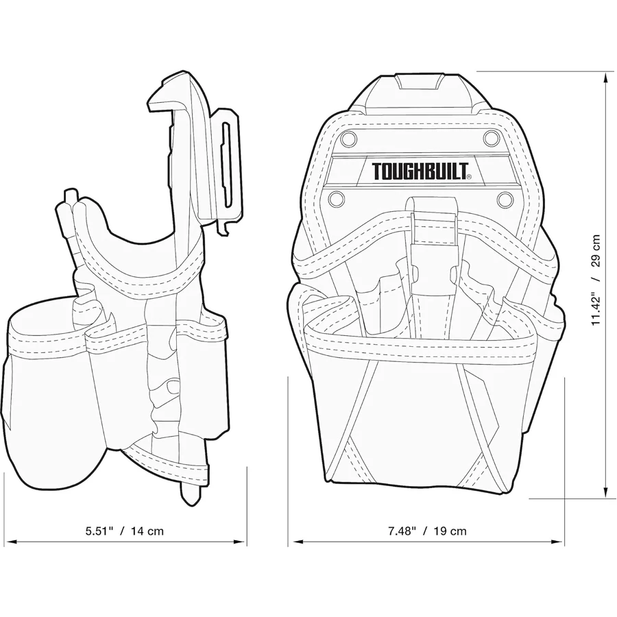 Imagem -03 - Toughbuilt-coldre Broca Grande 15 Bolsos Bolsos de Broca Loops Chave de Parafuso Tb-ct20-lx