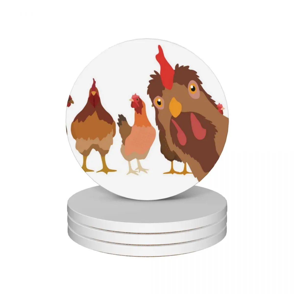 

Chicken Family Photo Ceramic Coasters (Set of 4) Tea cups anti slip Coasters