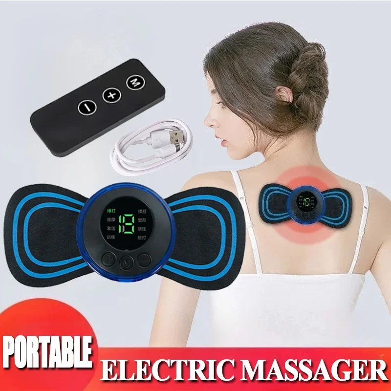 

Portable Electric Neck Massager with Remote Control EMS Low Frequency Pulse Massager for Muscle Relaxation Relief The Pain