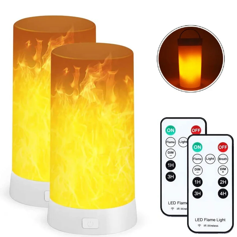 LED Flameless Flame Light, USB Recarregável, Bar Night Light, Velas Reguláveis, Lâmpada Quente, Festa, Jardim, Camping, Lareira, Xmas