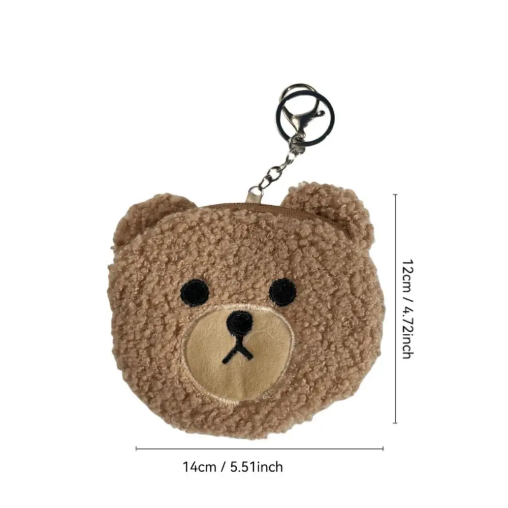 2024 New Cute Plush Bear Shape Wallet Coin Purse Cartoon Durable Card Holder Storage Bag for Gift