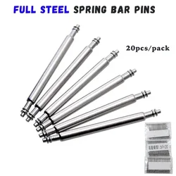 40pcs 22mm Full Stainless Steel Spring Bar Release Spring pins Watch Band Strap Replacement Straight Pin D1.5mm