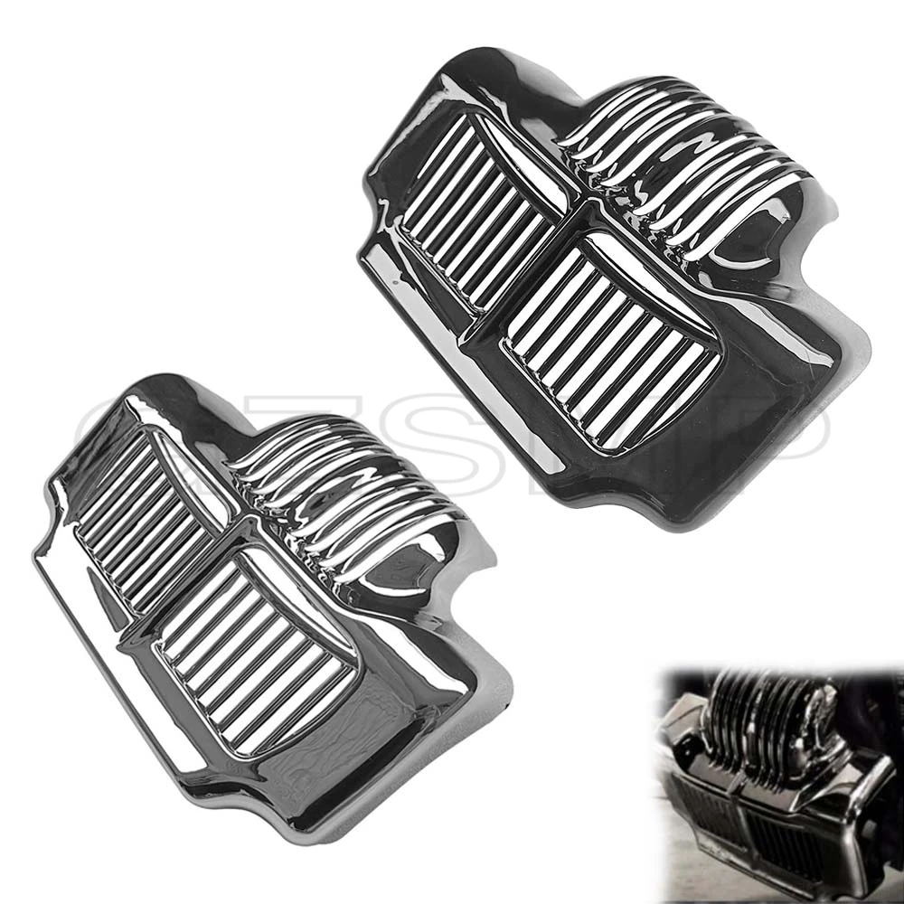 

Motorcycle Black/Chrome Stock Oil Cooler Cover fit For Harley Touring Road King Electra Street Glide Trike FLTR FLHX 2011-2015