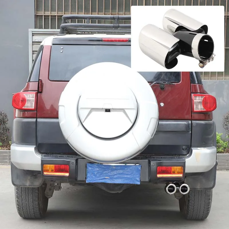 For Toyota FJ Cruiser 2007-2021 car rear bumper tail throat muffler decorative frame stainless steel accessories
