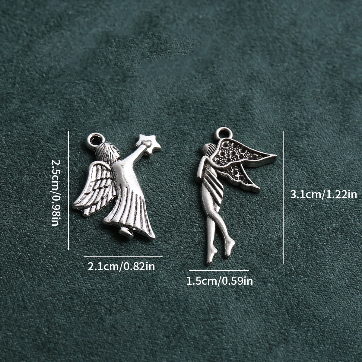 18-Piece Set of Angel DIY Handmade Accessories, Featuring Star-Picking Angels and Hollow-Winged Angels, Suitable for DIY Bracelets, Necklaces, Earrings, Pendants, and Handmade Beaded Decoration Accessories
