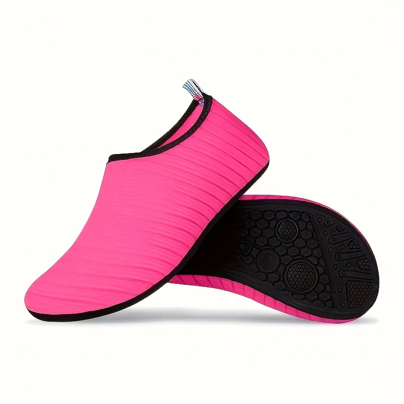 Unisex Wasserschuhe mit harter Sohle und Streifenmuster | Schnelltrocknende Barfuß-Strand- und Schwimmschuhe für Wandern, Waten, Yoga, Fitness, Surfen, Tauchen