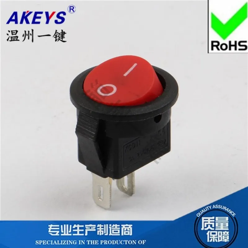 Hole 15mm Upper Circle Lower KCD11-201 No Light Red Cover 2 Feet 2 Gear Boat Type Small round Switch Rocker
