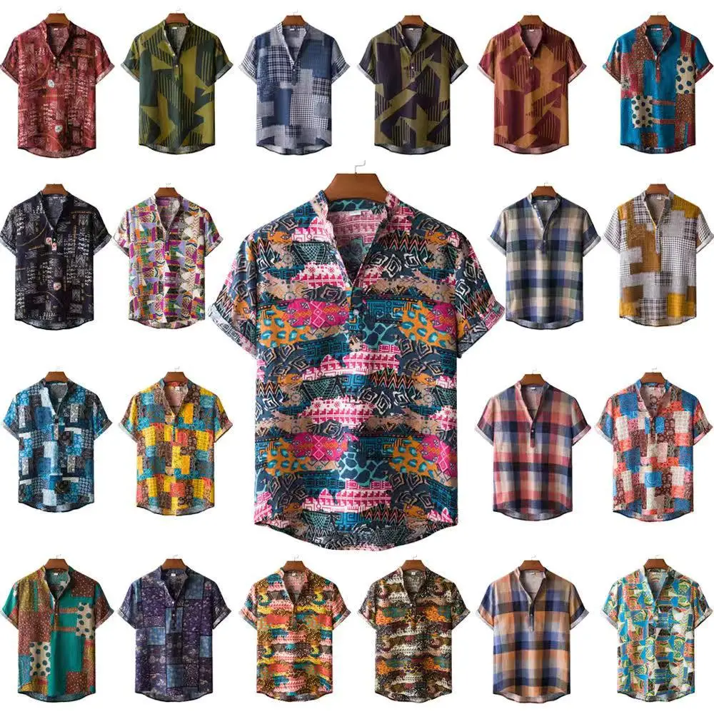 

Summer 202 Men's Casual Floral irt Thin ort Sve Loose Fit T-irt for Youth All Seasons Wear Daily Faion Clothing