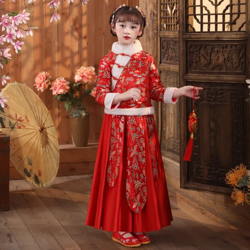 New Chinese Hanfu Thick Girls' Dress