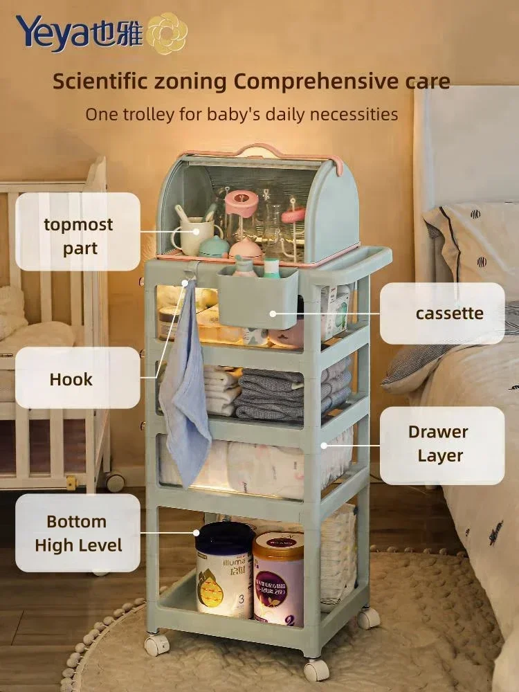 Yaya baby supplies storage rack Trolley for  and newborn   Bedside mobile snack  floating shelf  shower 