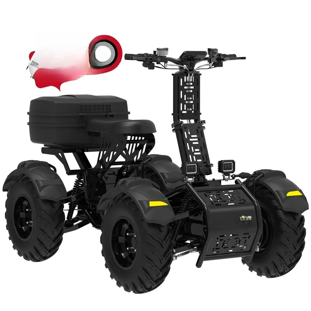 Travel 2025 E-scooter Racing 4 Wheel Drive Atv 4x4 All-terrain-vehicle 10000 Watt Adult 21Inch Electric Scooter Atv With Storage