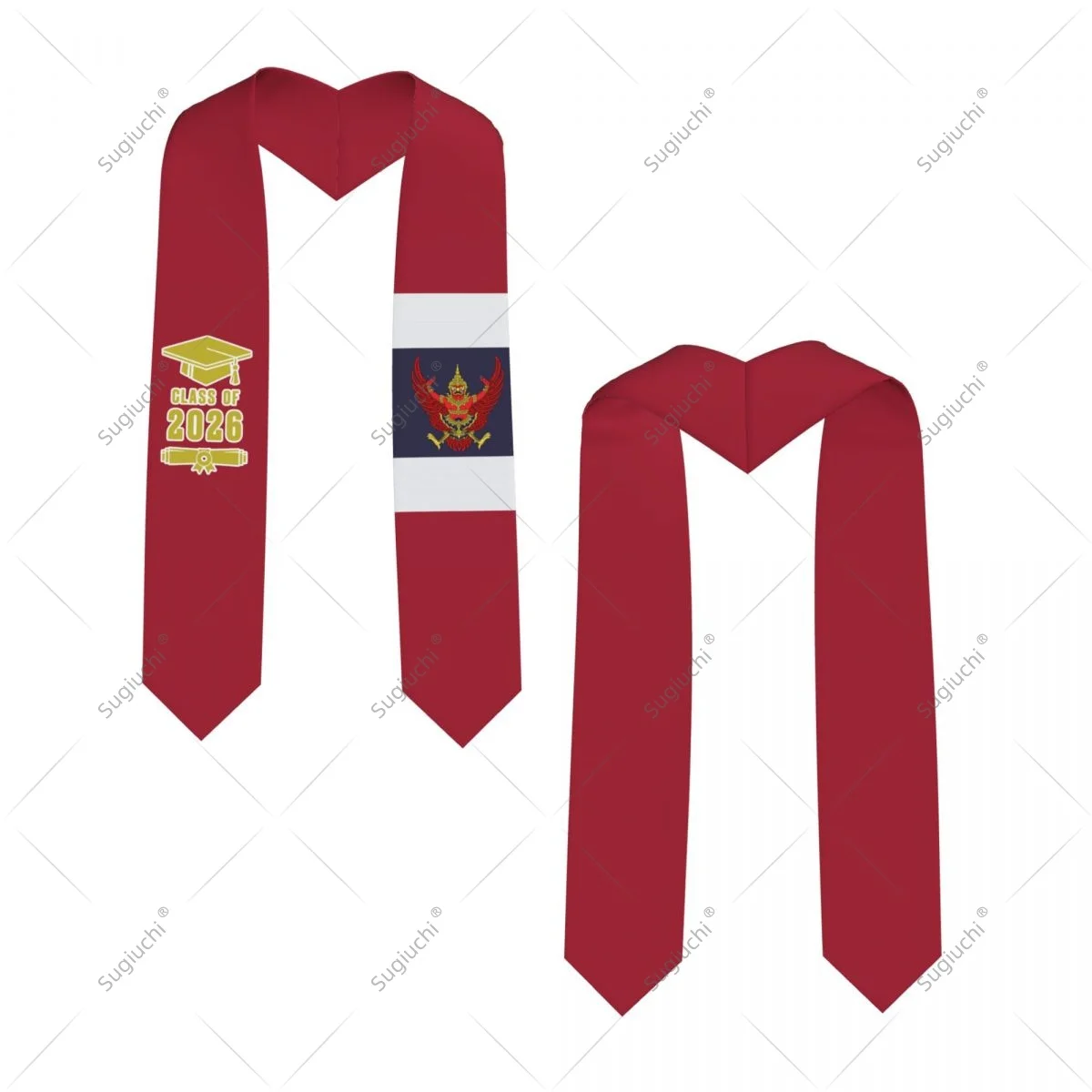 

Thailand Flag Class Of 2026 Graduation Stole Sash Scarf For International Students Proud Ceremony Adult Unisex