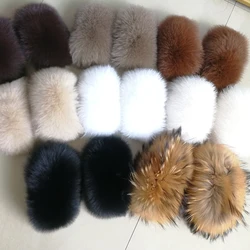 Winter Natural 100% Real Fox Fur Cuffs Women Wrist Keep Warm Arm Warmers Fashion Coat Sleeve Decorate Fox Bracelet Solid Gloves