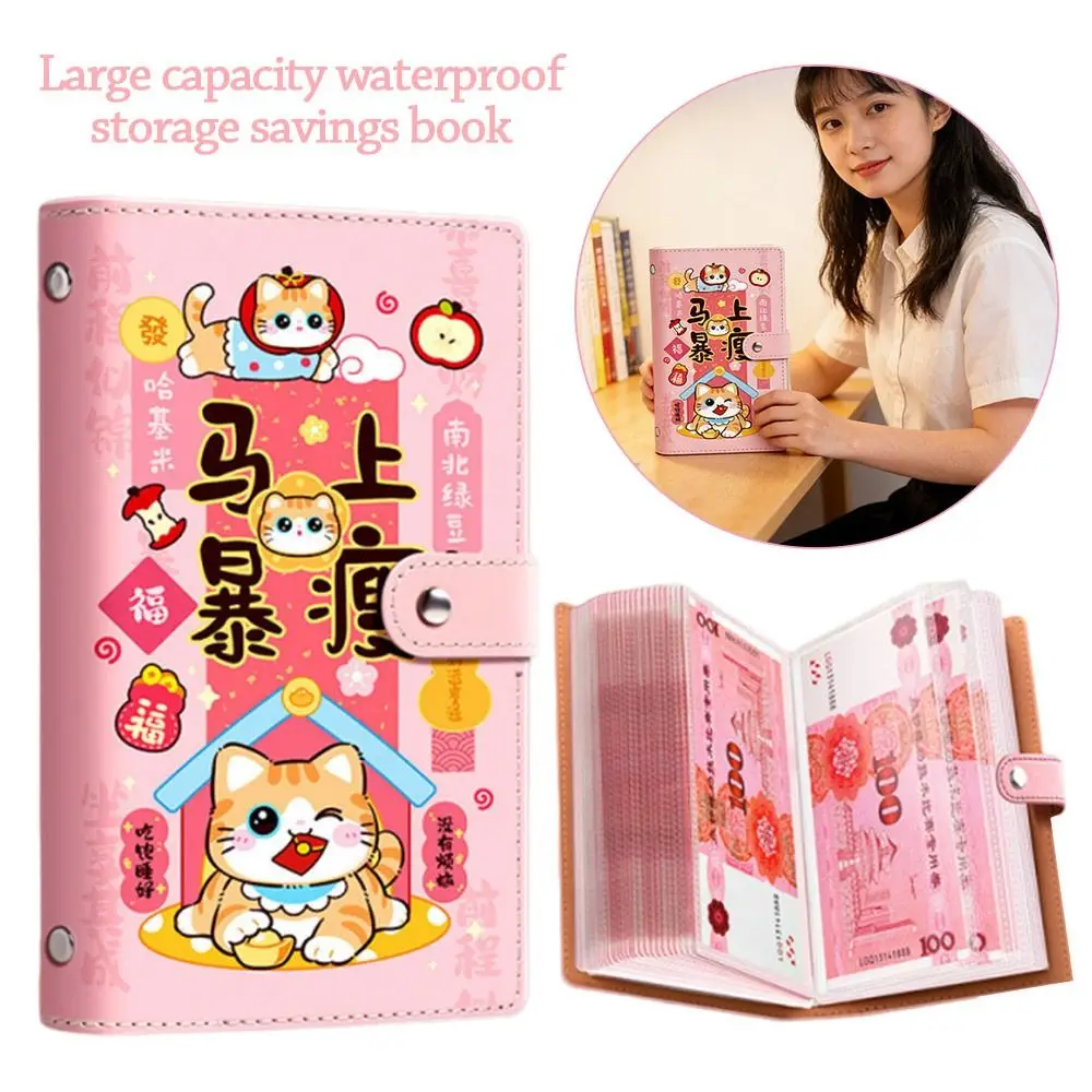 

Save Money 100 Envelopes Money Saving Challenge Waterproof Reusable Money Collection Book Cute Large Capacity Savings Binder