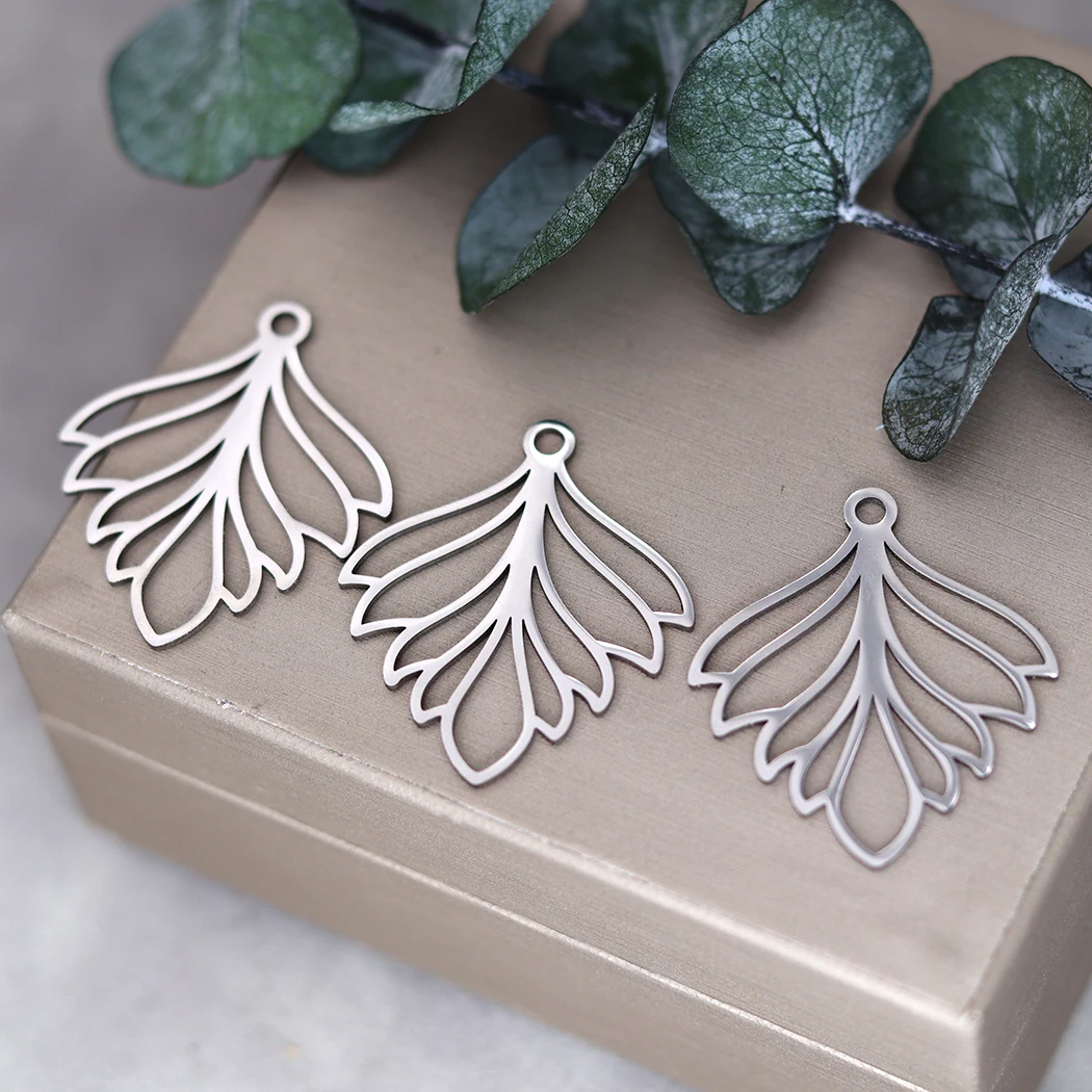 3pcs Tree Leaves Branches Flower Charms Pendant Plant Connector Jewelry Metal DIY Necklace Bracelet Earrings Marking