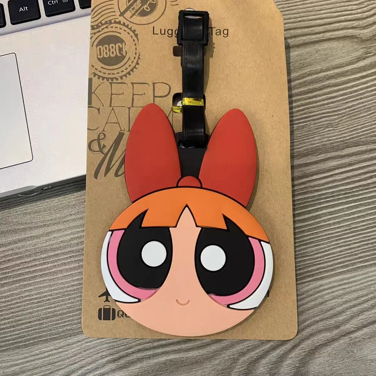 Anime The Powerpuff Girls Bag Pendant Kawaii cartoon Luggage Tag Cute Luggage Pendant DIY Check in Anti Loss Travel Holiday gift view 3