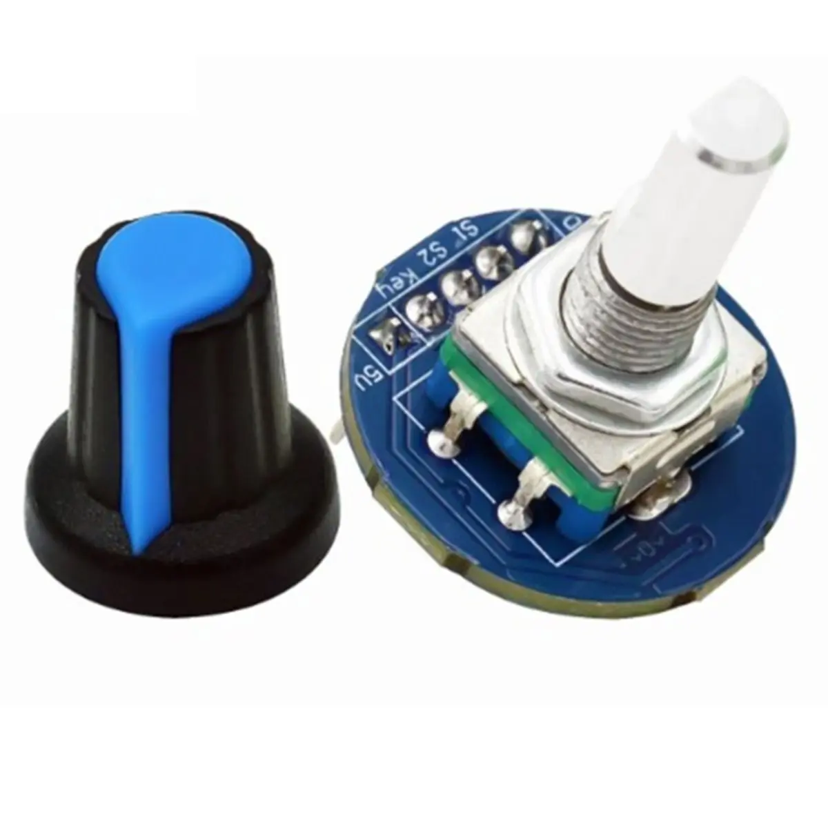 ABAN 5PCS EC11 Rotary Encoder Module 5V Push Button Switch 360 Degree Rotation for DIY Projects with Knob Cap