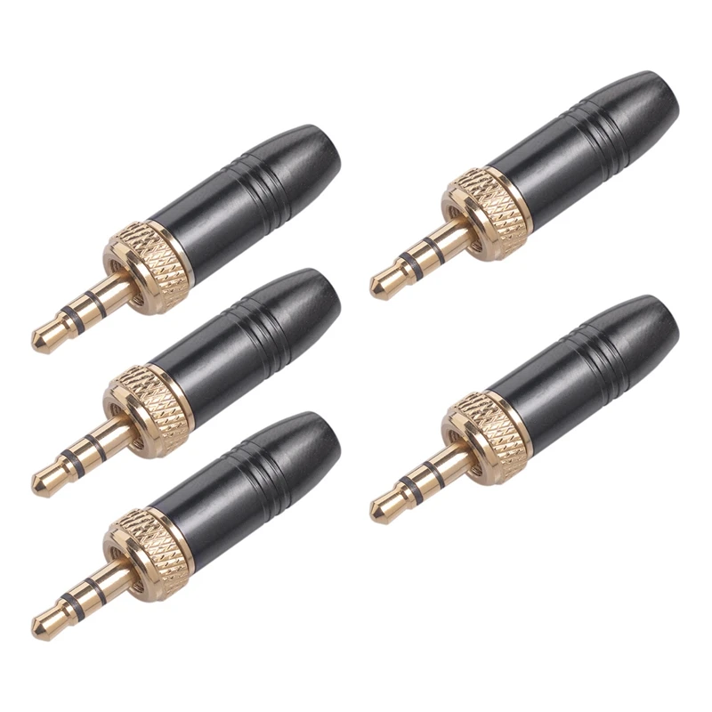 5 PCS 3.5Mm Stereo Plug Connector Replacement Part Accessories Black 41X8mm Wireless For Sennheiser Microphone Cable Connecting