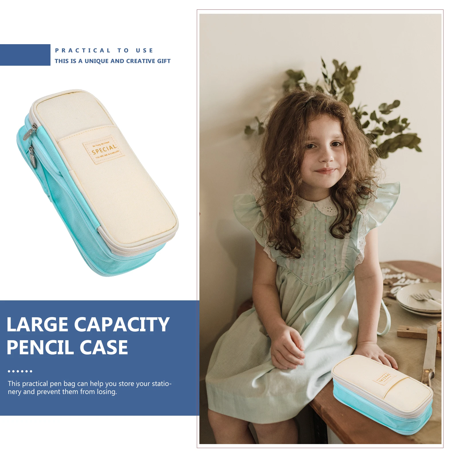 

Portable Canvas Case Large Capacity Storage Bag For Large Capacity Pencil Case Students Multi Function Pen Bag Zipper Design