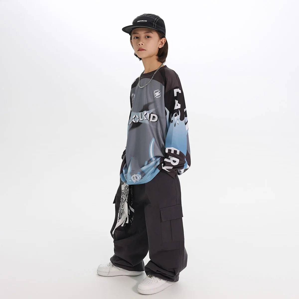 Loose Long Sleeve T-shirt Pant Clothes Street Dance Boys Jazz Dance Costumes Hip Hop Dance Performance Stage Clothing DN21863