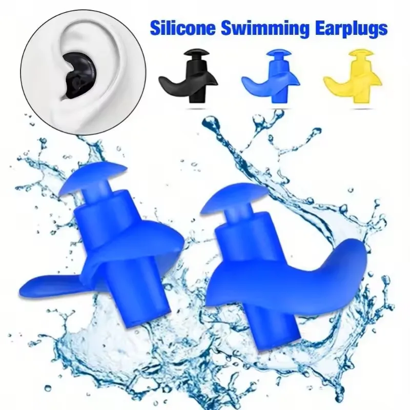 2PCS Schwimmen Ohrstöpsel Wasserdicht Wiederverwendbare Silikon Ohr Stecker Tauchen Sport Stecker Für Wasser Surf Duschen Bade Zubehör – Detail 6