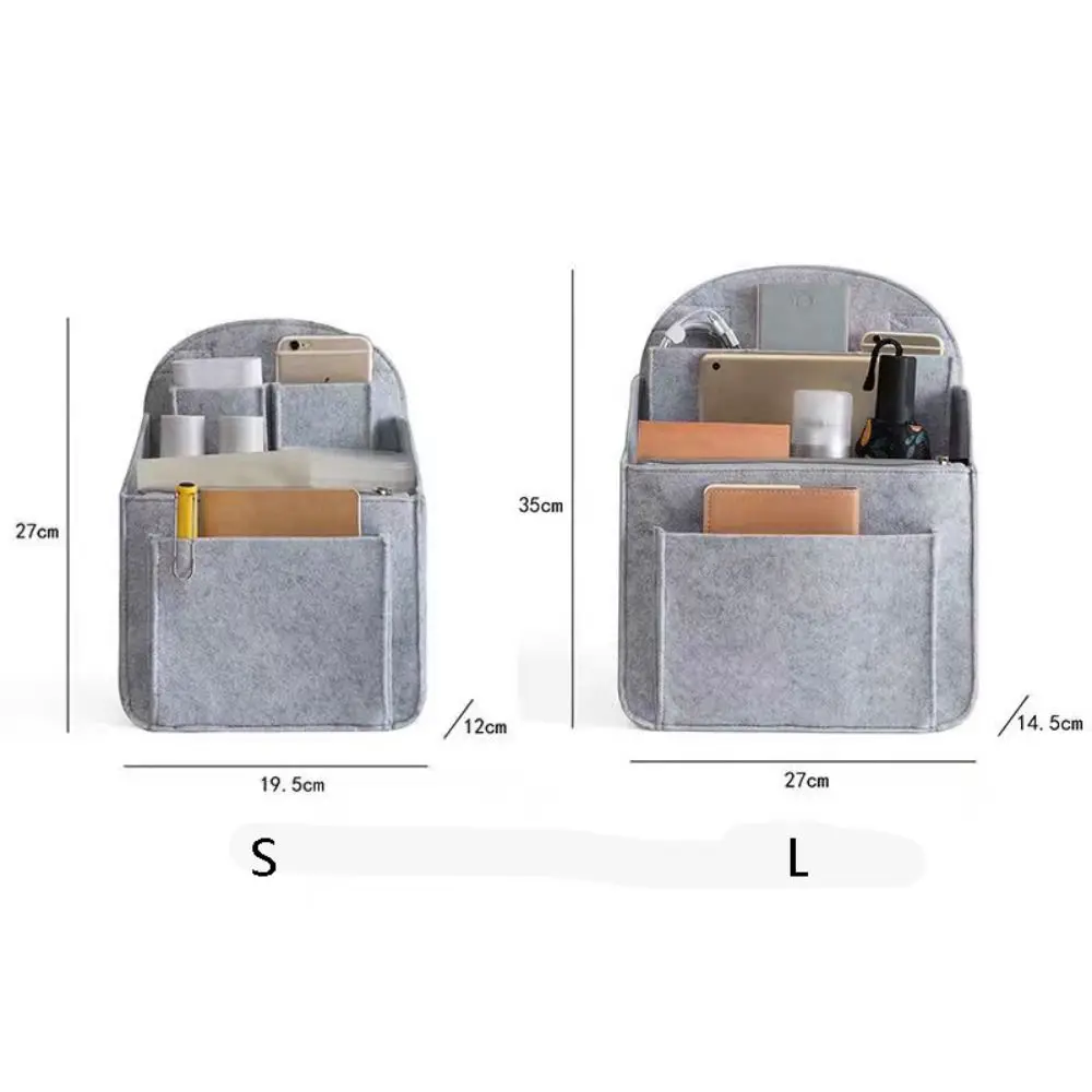 Mochila portátil con inserción, bolso pequeño, organizador de maquillaje para mujer, bolsa de viaje Interior apta para varias bolsas, bolsas de cosméticos, bolsillo con inserción de fieltro