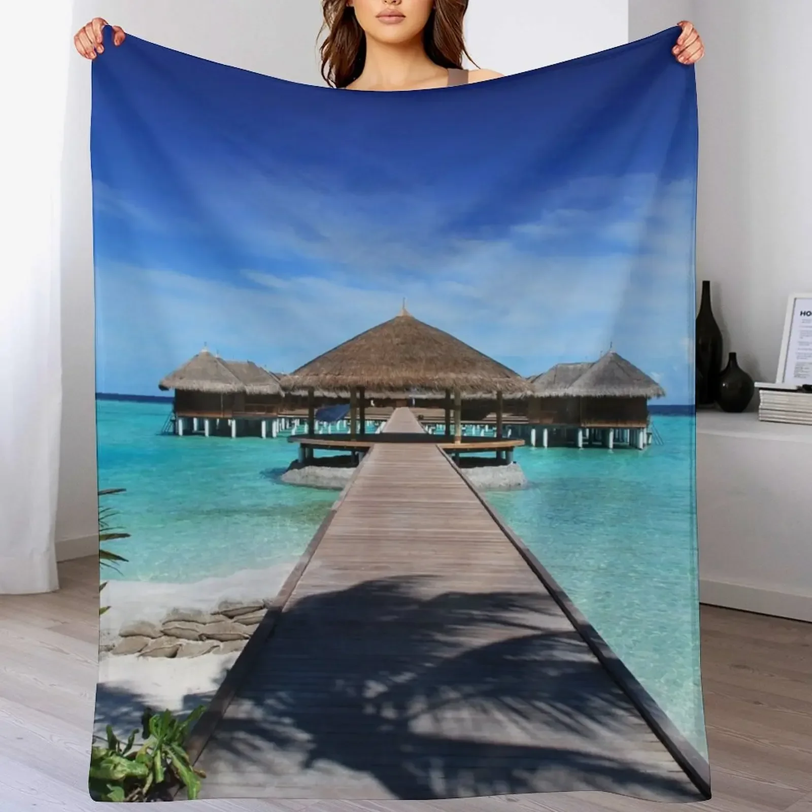 

Maldives beach Throw Blanket Tourist Giant Sofa Soft Big Blankets warm for winter For Decorative Sofa cosplay anime Blankets