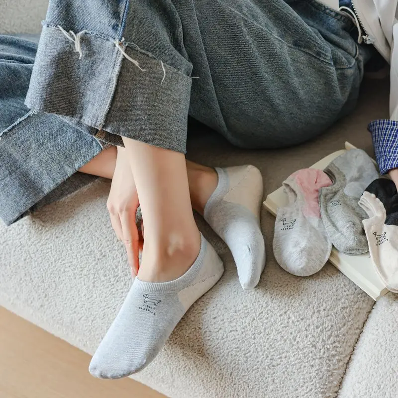 

Socks Color Matching Women's Socks Low Tube Stockings for Women Non-slip Invisible Stockings Thin Summer Breathable Sweat