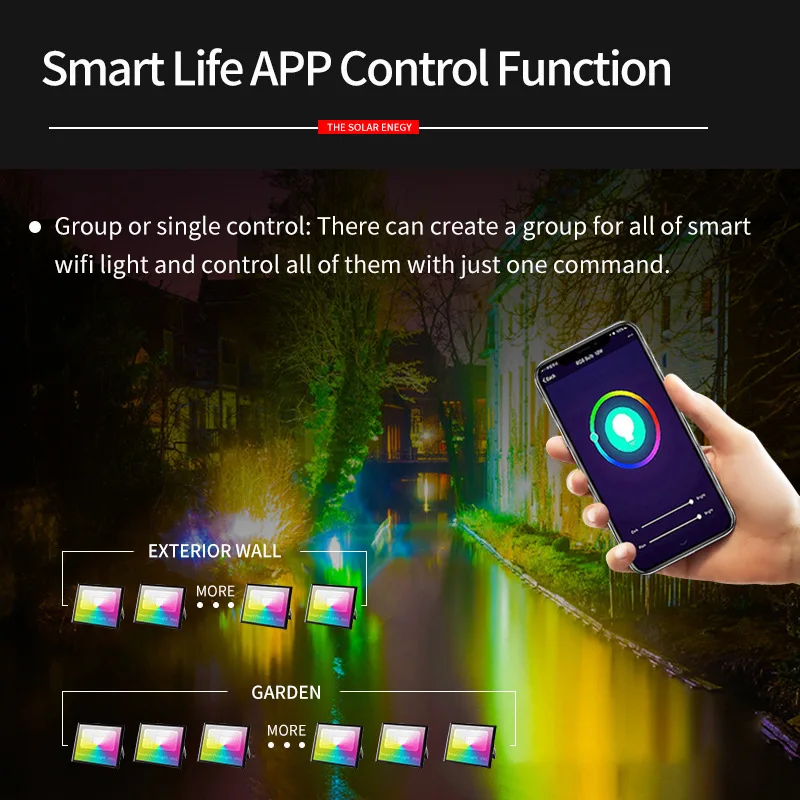 Tuya Smart  Floodlights Led,Smart Home Outdoor Spotlight Downlight RGB Warm Cool Light Remote Smart Life,via Alexa Google Home