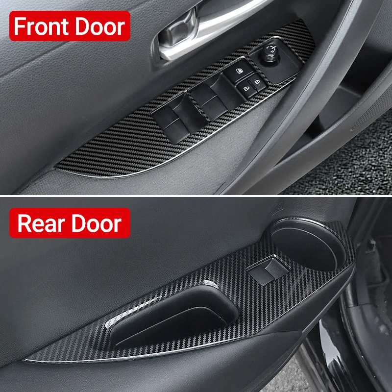 الفولاذ المقاوم للصدأ باب السيارة مسند الذراع نافذة رافع للزجاج لوحة التبديل الزخارف لتويوتا كورولا كروس XG10 2021 2022 2023 2024 2025 الهجين #3