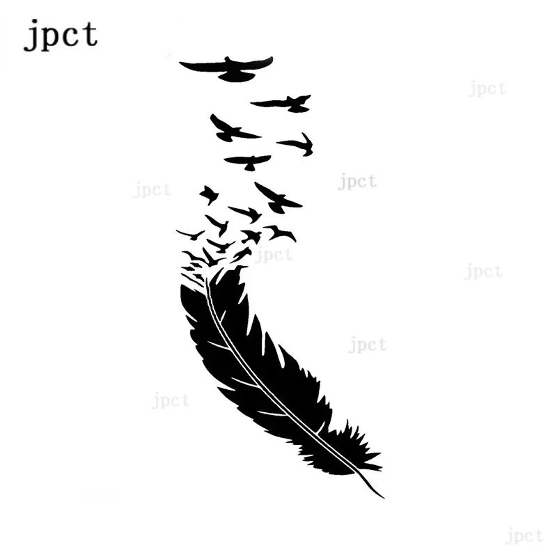 

CMCT auto parts fashion feather belt bird 20cm * 9.4cm waterproof vinyl window sticker