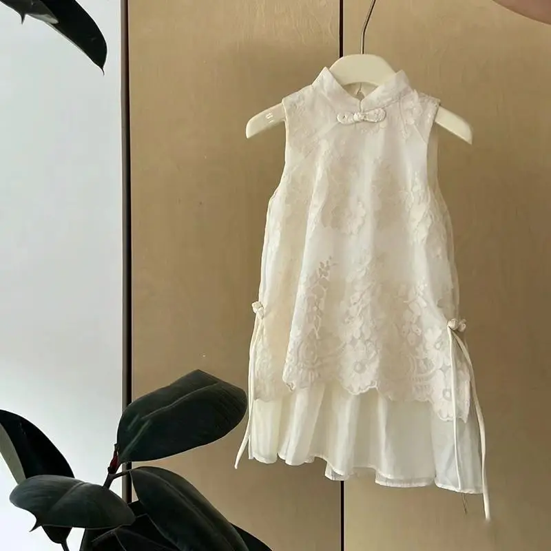Cheongsam Dress for Baby Girls Chinese Style Cheongsam Dress New Summer Vest Dress Summer Dress Children's Princess Dress Trendy