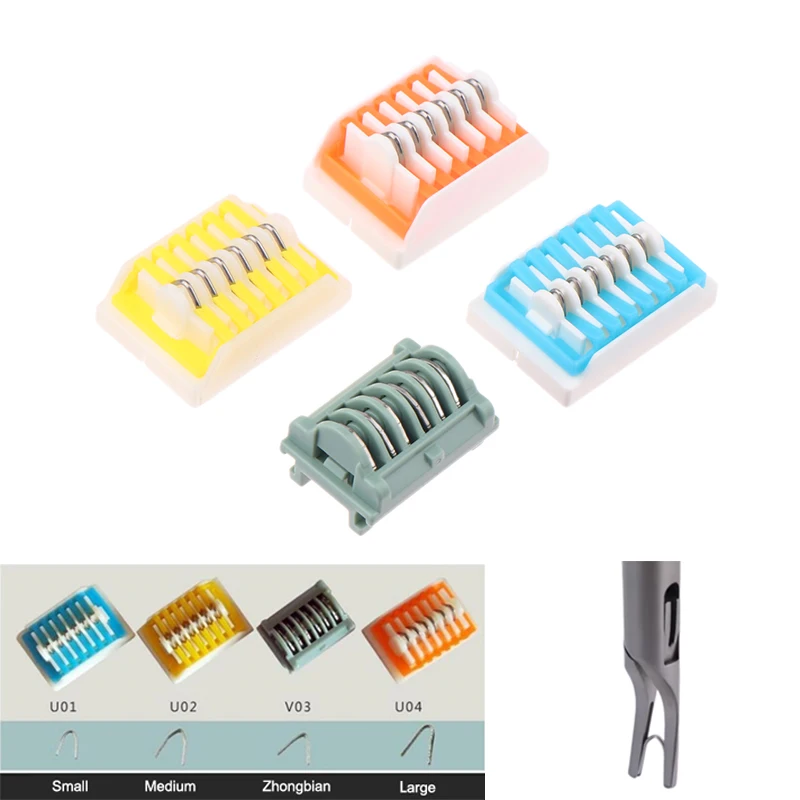

6pcs/row Medical Titanium Clamp Titanium Vascular Blocking Laparoscopic Surgical Instrument Endoscopic Open Abdominal Titanium